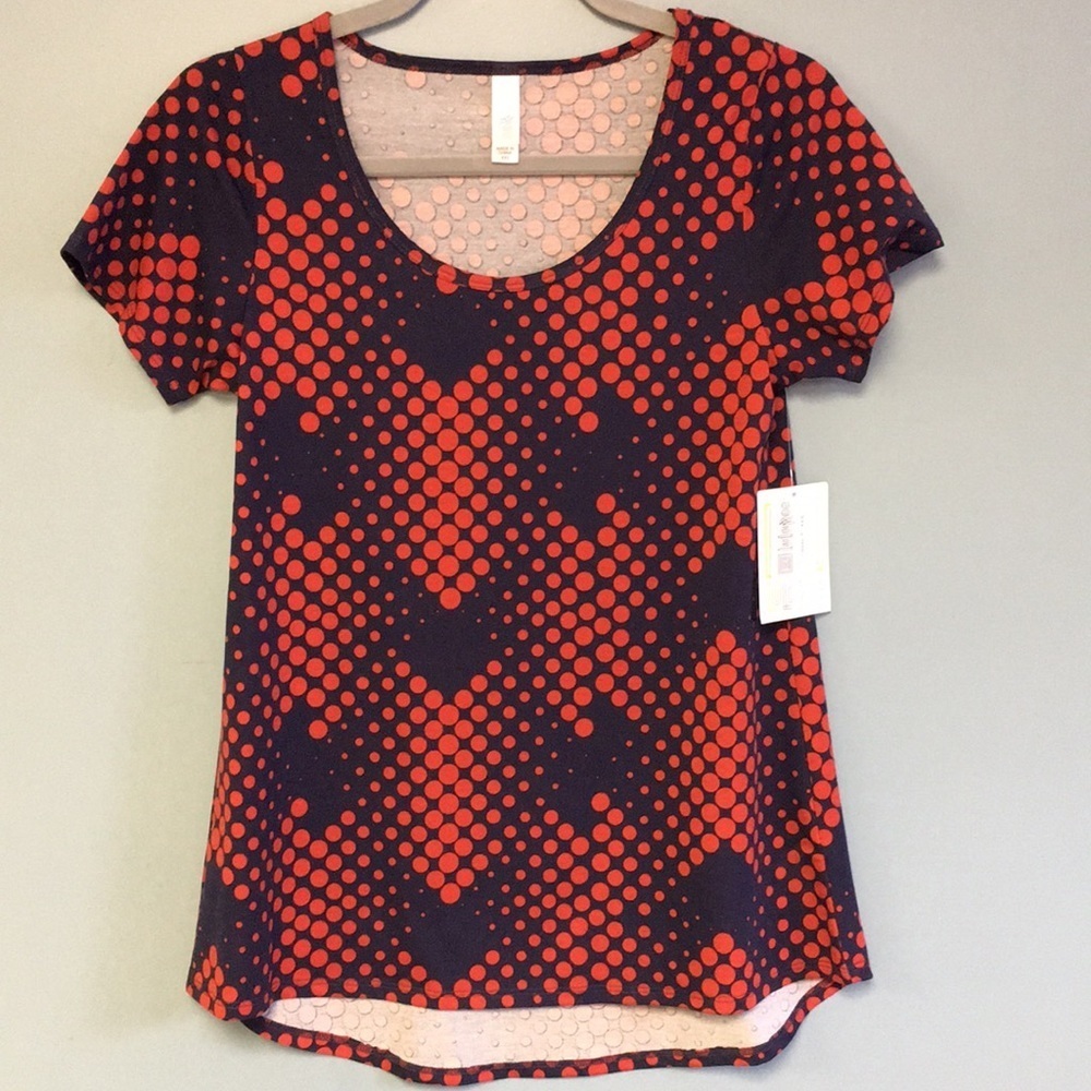 NWT LuLaRoe Red & Blue Classic T Size XXS Pit2Pit 16 inches